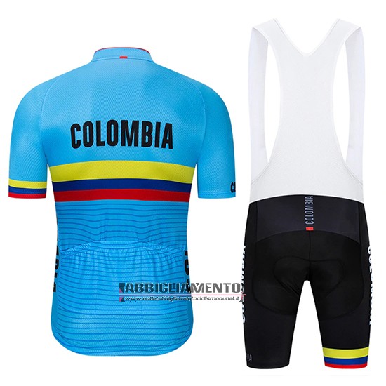 Abbigliamento Colombia 2019 Manica Corta e Pantaloncino Con Bretelle Blu - Clicca l'immagine per chiudere